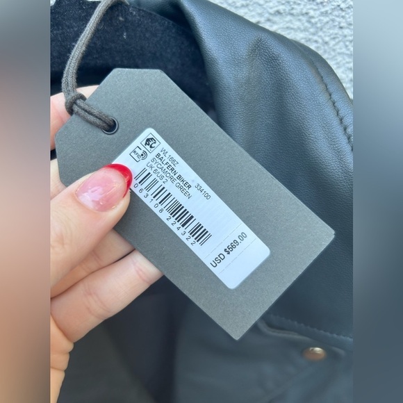 Allsaints Balfern Leather Moto Jacket in Sycamore Green New with Tags! - Picture 6 of 10